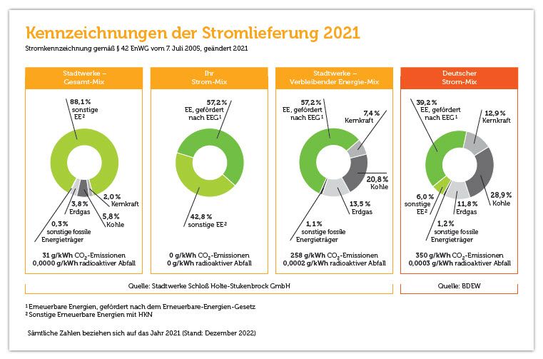 Kennzeichnung der Stromlieferung 2021